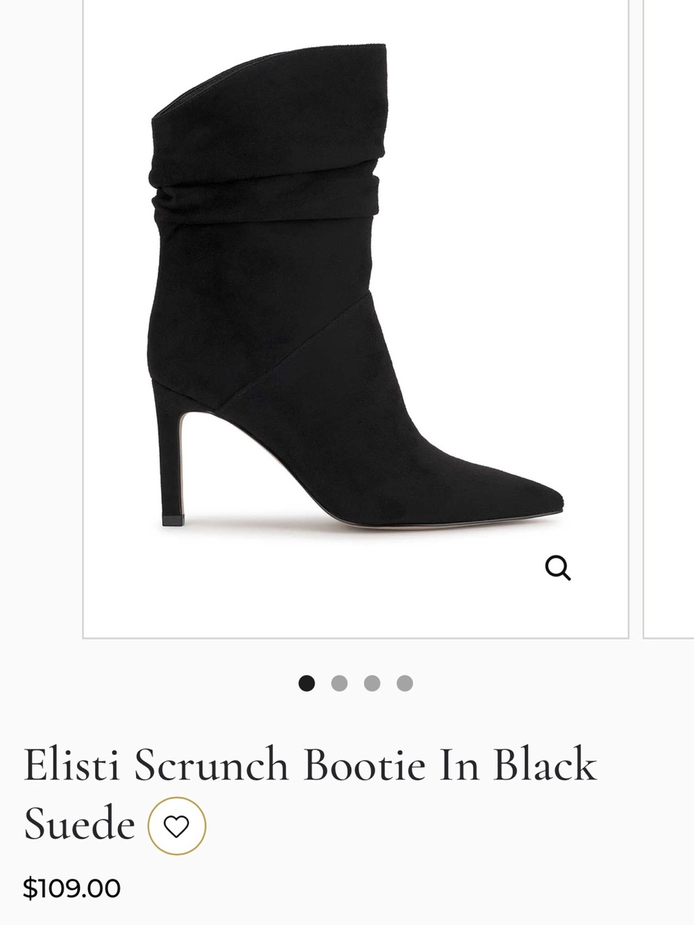 Jessica Simpson Elisti Black faux Suede Scrunch Ankle Bootie. New. Size 6.5